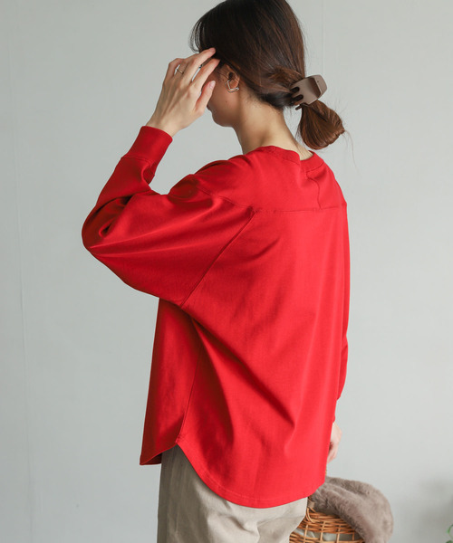 URBAN RESEARCH DOORS(アーバンリサーチドアーズ)の「USAコットンフットボールTシャツ(Tシャツ/カットソー・レディース・オフホワイト/モカ/レッド・MEDIUM)」の19枚目の写真