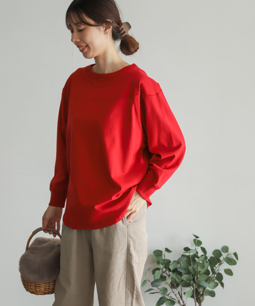 URBAN RESEARCH DOORS(アーバンリサーチドアーズ)の「USAコットンフットボールTシャツ(Tシャツ/カットソー・レディース・オフホワイト/モカ/レッド・MEDIUM)」の21枚目の写真