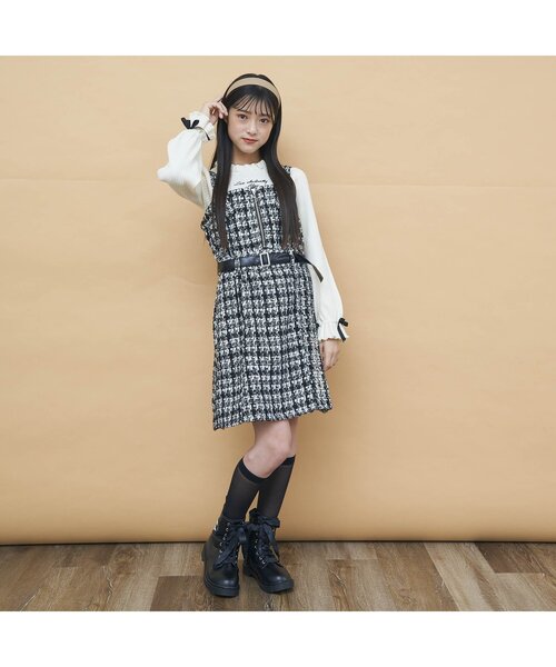 セール】前ジップツイードジャンスカ（ジャンパースカート）｜algy