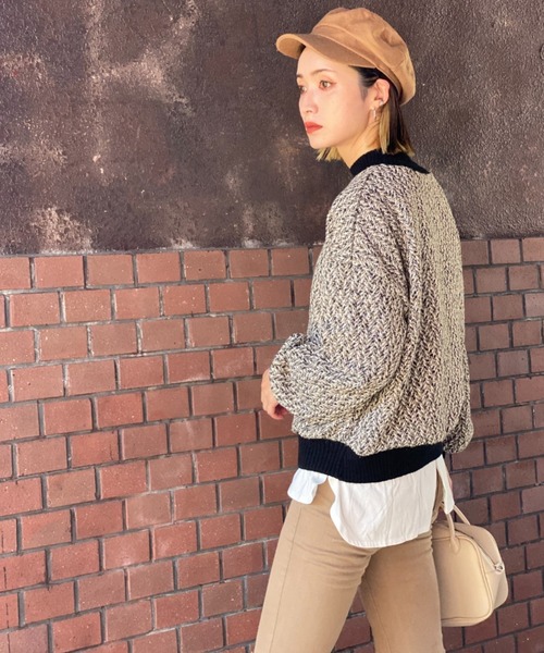 deux amour(ドゥーザムール)の「MIXツイードニットプルオーバー(その他トップス・レディース・ベージュ/ワインレッド・MEDIUM)」の15枚目の写真