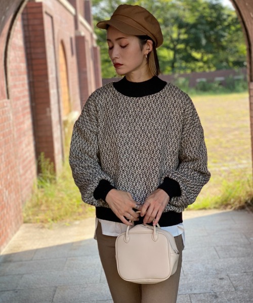 deux amour(ドゥーザムール)の「MIXツイードニットプルオーバー(その他トップス・レディース・ベージュ/ワインレッド・MEDIUM)」の11枚目の写真