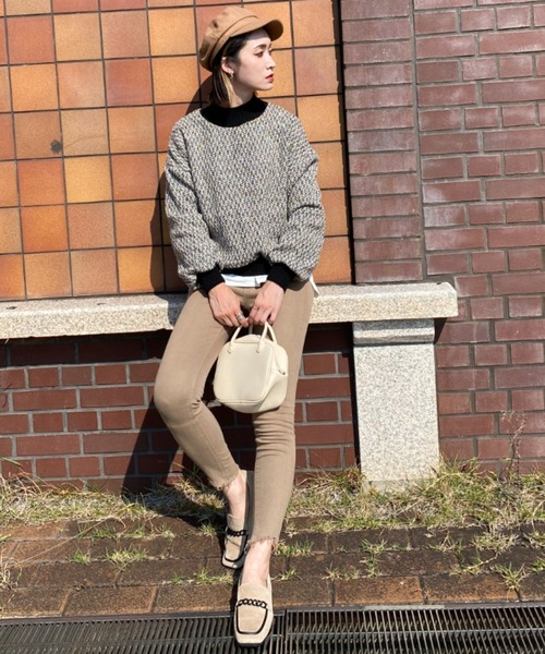 deux amour(ドゥーザムール)の「MIXツイードニットプルオーバー(その他トップス・レディース・ベージュ/ワインレッド・MEDIUM)」の21枚目の写真