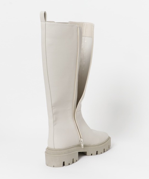 SENSE OF PLACE by URBAN RESEARCH(センスオブプレイスバイアーバンリサーチ)の「トラックソールサイドゴアロングブーツ(ブーツ・レディース・ブラック/アイボリー・SMALL/MEDIUM/LARGE)」の7枚目の写真