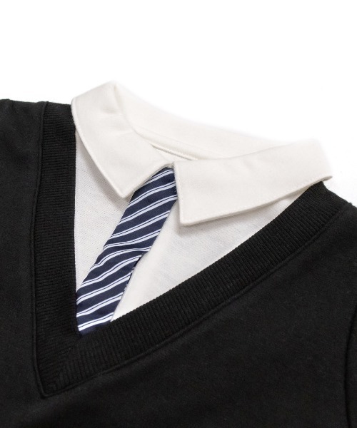 Aenak （アエナック）の「【Aenak / アエナック】フォーマルVネックロンパース（ロンパース・キッズ・グレー/ブラック系その他・80/70）」の4枚目の写真