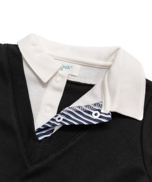 Aenak （アエナック）の「【Aenak / アエナック】フォーマルVネックロンパース（ロンパース・キッズ・グレー/ブラック系その他・80/70）」の5枚目の写真