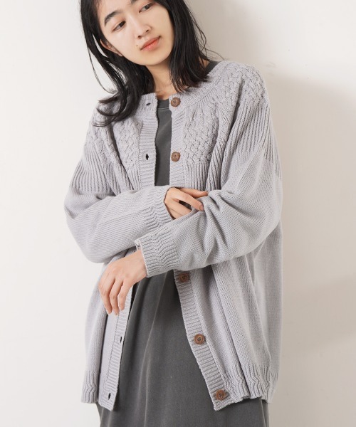 LUPILIEN(ルピリアン)の「天竺編み2WAYカーディガン(ニット/セーター・レディース・グレー/チャコールグレー/マスタード・FREE)」の11枚目の写真