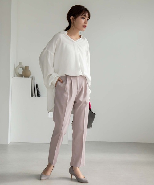 Edit Sheen（エディットシーン）の「ベーシックテーパードパンツ（その他パンツ・レディース・キャメル/ベビーピンク/グレイッシュベージュ・S/M/L）」の5枚目の写真