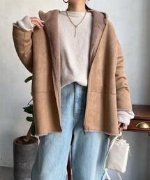 DouDou | 【一部WEB限定カラー】フェイクムートンコクーンフードコート(その他アウター)