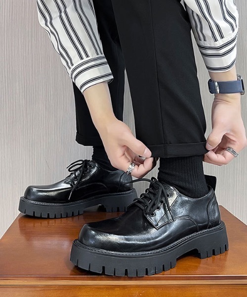 Burner(バーナー)の「【OKUOKU 0909】フェイクレザー 厚底 レースアップシューズ oku-shoes-671018890415-75(ドレスシューズ・メンズ・B/A・41/42/43)」の2枚目の写真