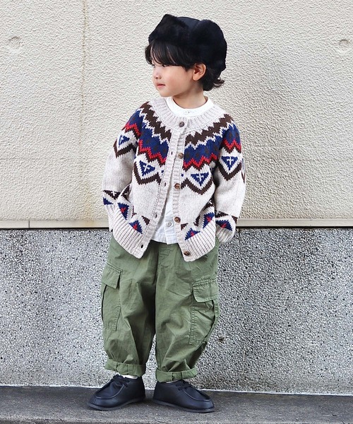 CIAOPANIC TYPY(チャオパニックティピー)の「【KIDS】OSOROノルディック2WAYニットカーディガン(カーディガン/ボレロ・キッズ・ブラウン/サックスブルー/アイボリー・XXL/L/M/XL/S)」の16枚目の写真