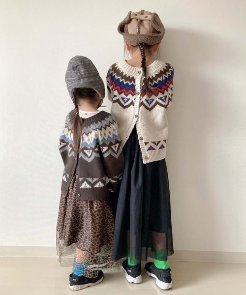 CIAOPANIC TYPY(チャオパニックティピー)の「【KIDS】OSOROノルディック2WAYニットカーディガン(カーディガン/ボレロ・キッズ・ブラウン/サックスブルー/アイボリー・XXL/L/M/XL/S)」の22枚目の写真