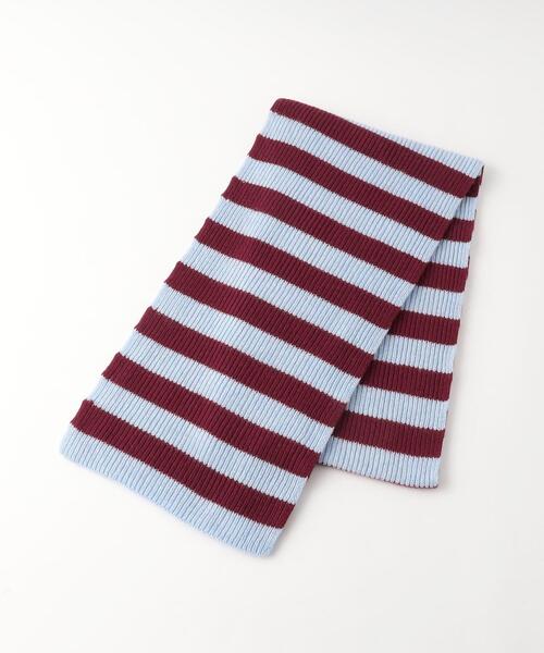 WILLIAM BRUNTON × Steven Alan＞CASHMERE BORDER MUFFLER/マフラー