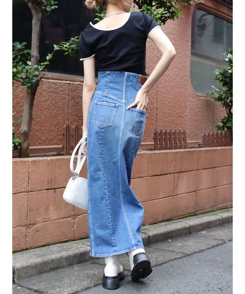 EVRIS（エヴリス）の「フロントジップデニムミディスカート（デニムスカート・レディース・ブルー/ライトブルー・SMALL/MEDIUM）」の20枚目の写真