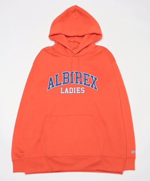 X-girl（エックスガール）の「WEリーグ|ALB L COLLEGE LOGO SWEAT HOODIE（スポーツグッズ・レディース・アッシュ/ブラック/オレンジ・SMALL/MEDIUM/LARGE/X-LARGE/XX-LARGE）」の14枚目の写真