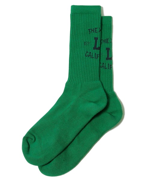 XLARGE（エクストララージ）の「COLLEGE LOGO SOCKS（ソックス/靴下・メンズ・ホワイト/ブラック/グリーン・ONE SIZE）」の3枚目の写真