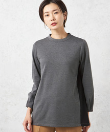 A/C DESIGN BY ALPHA CUBIC（エーシーデザインバイアルファキュービック）の「裏起毛サイド配色チュニック（Tシャツ/カットソー）」