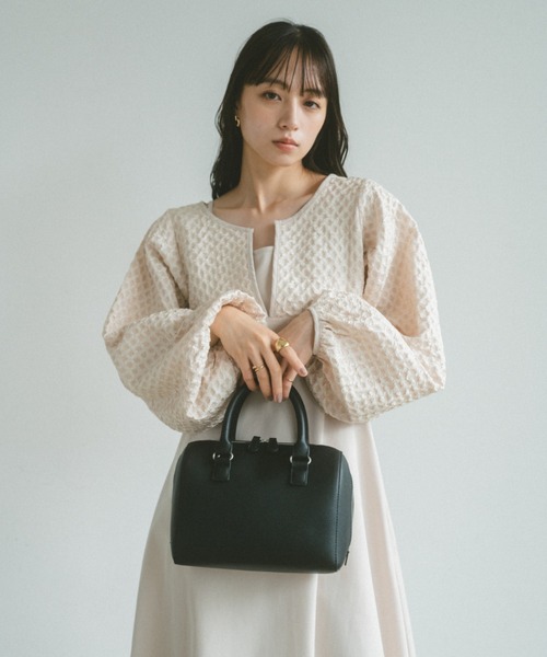 VANNIE U（ヴァニーユー）の「アーチウエストジャガードワンピース（ワンピース・レディース・ブルー/アイボリー/ブラック/ブラウン・FREE）」の13枚目の写真