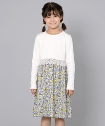 trois lapins kp | デシン小花プリント切替えワンピース(140～160)(ワンピース)
