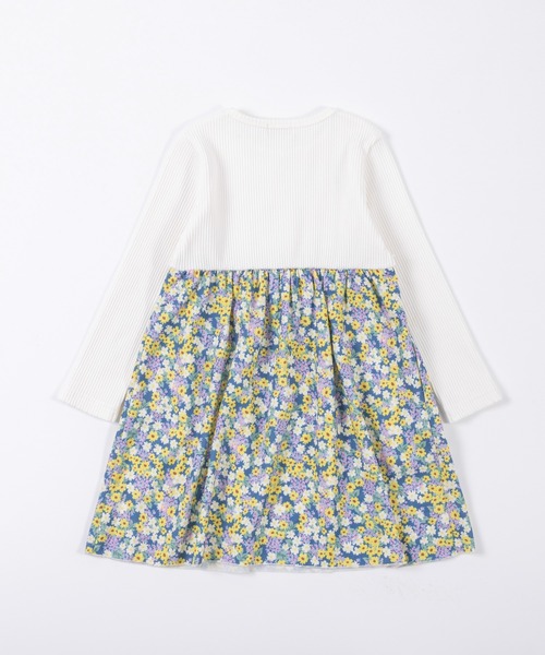 trois lapins kp（トロワラパンケーピー）の「デシン小花プリント切替えワンピース(140～160cn)（ワンピース・キッズ・オフホワイト・140cm/150cm/160cm）」の10枚目の写真