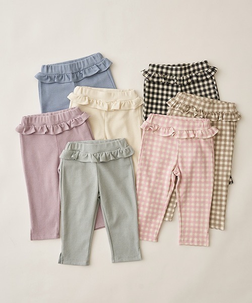 Lycee mine(リセマイン)の「【エニウェアシリーズ】サイドスリット7分丈カプリパンツ(その他パンツ・キッズ・ミント/ブラック/ピンク/アイボリー/サックスブルー系/ラベンダー/ベージュ・100cm/110cm/120cm/130cm/140cm)」の12枚目の写真