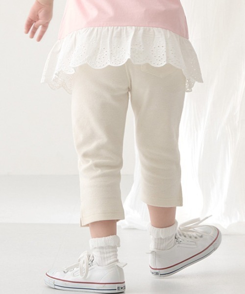 Lycee mine(リセマイン)の「【エニウェアシリーズ】サイドスリット7分丈カプリパンツ(その他パンツ・キッズ・ミント/ブラック/ピンク/アイボリー/サックスブルー系/ラベンダー/ベージュ・100cm/110cm/120cm/130cm/140cm)」の22枚目の写真