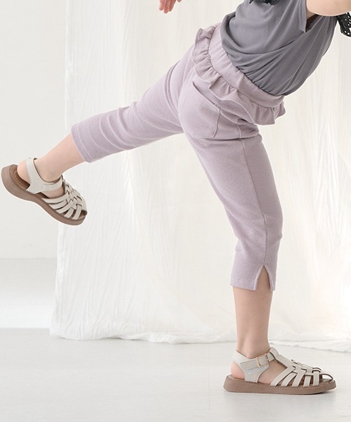 Lycee mine(リセマイン)の「【エニウェアシリーズ】サイドスリット7分丈カプリパンツ(その他パンツ・キッズ・ミント/ブラック/ピンク/アイボリー/サックスブルー系/ラベンダー/ベージュ・100cm/110cm/120cm/130cm/140cm)」の19枚目の写真