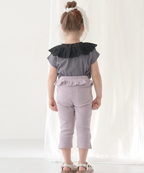 Lycee mine(リセマイン)の「【エニウェアシリーズ】サイドスリット7分丈カプリパンツ(その他パンツ・キッズ・ミント/ブラック/ピンク/アイボリー/サックスブルー系/ラベンダー/ベージュ・100cm/110cm/120cm/130cm/140cm)」の18枚目の写真