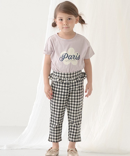 Lycee mine(リセマイン)の「【エニウェアシリーズ】サイドスリット7分丈カプリパンツ(その他パンツ・キッズ・ミント/ブラック/ピンク/アイボリー/サックスブルー系/ラベンダー/ベージュ・100cm/110cm/120cm/130cm/140cm)」の14枚目の写真