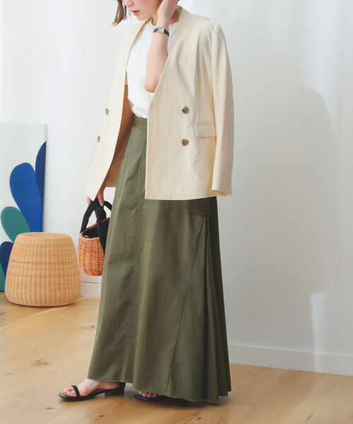 B:MING by BEAMS(ビーミングバイビームス)の「B:MING by BEAMS / 麻混 ジャケット(ノーカラージャケット・レディース・ライトベージュ/ブラウン・SMALL/MEDIUM)」の6枚目の写真