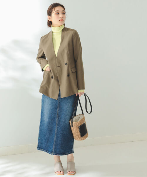 B:MING by BEAMS(ビーミングバイビームス)の「B:MING by BEAMS / 麻混 ジャケット(ノーカラージャケット・レディース・ライトベージュ/ブラウン・SMALL/MEDIUM)」の9枚目の写真