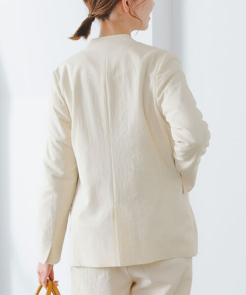 B:MING by BEAMS(ビーミングバイビームス)の「B:MING by BEAMS / 麻混 ジャケット(ノーカラージャケット・レディース・ライトベージュ/ブラウン・SMALL/MEDIUM)」の11枚目の写真