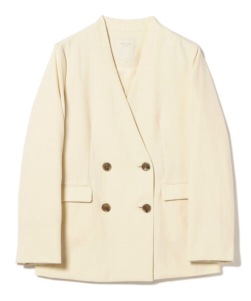 B:MING by BEAMS(ビーミングバイビームス)の「B:MING by BEAMS / 麻混 ジャケット(ノーカラージャケット・レディース・ライトベージュ/ブラウン・SMALL/MEDIUM)」の13枚目の写真