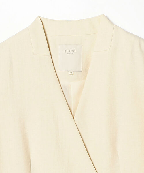 B:MING by BEAMS(ビーミングバイビームス)の「B:MING by BEAMS / 麻混 ジャケット(ノーカラージャケット・レディース・ライトベージュ/ブラウン・SMALL/MEDIUM)」の14枚目の写真