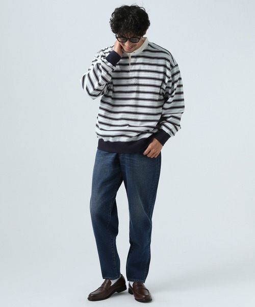 BAYFLOW（ベイフロー）の「ラガーポロロンT（Tシャツ/カットソー・メンズ・ブルー/ベージュ・MEDIUM/LARGE）」の10枚目の写真