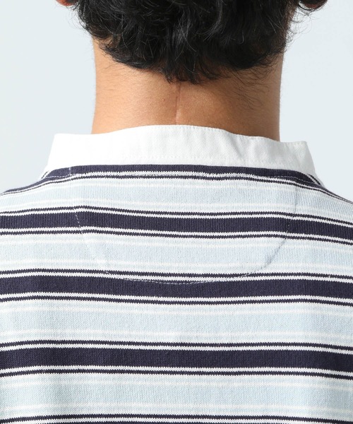 BAYFLOW（ベイフロー）の「ラガーポロロンT（Tシャツ/カットソー・メンズ・ブルー/ベージュ・MEDIUM/LARGE）」の11枚目の写真