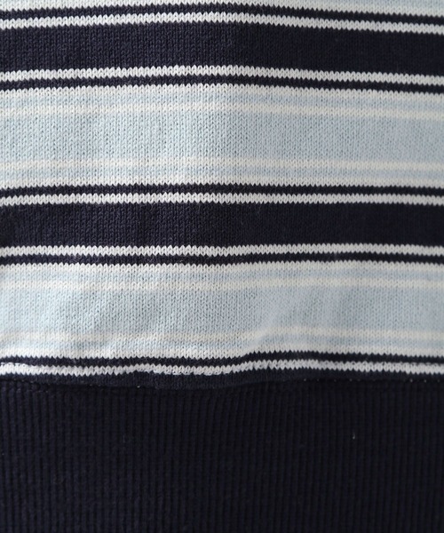 BAYFLOW（ベイフロー）の「ラガーポロロンT（Tシャツ/カットソー・メンズ・ブルー/ベージュ・MEDIUM/LARGE）」の4枚目の写真