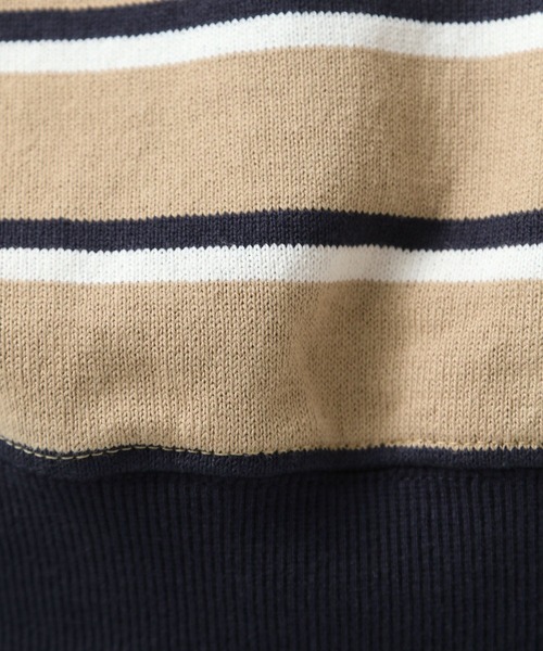 BAYFLOW（ベイフロー）の「ラガーポロロンT（Tシャツ/カットソー・メンズ・ブルー/ベージュ・MEDIUM/LARGE）」の6枚目の写真