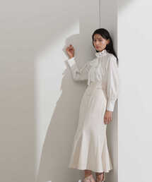 NATURAL BEAUTY BASIC | ｳｴｽﾄﾌﾗｯﾌﾟﾏｰﾒｲﾄﾞｽｶｰﾄ(スカート)