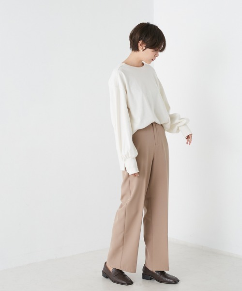 OMNES（オムネス）の「リブボリューム袖プルオーバー長袖（その他トップス・レディース・オレンジ/ホワイト系その他/アイボリー/ブラック/オリーブ・FREE）」の18枚目の写真