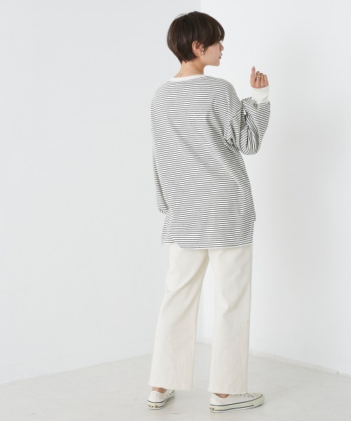 OMNES（オムネス）の「リブボリューム袖プルオーバー長袖（その他トップス・レディース・オレンジ/ホワイト系その他/アイボリー/ブラック/オリーブ・FREE）」の12枚目の写真