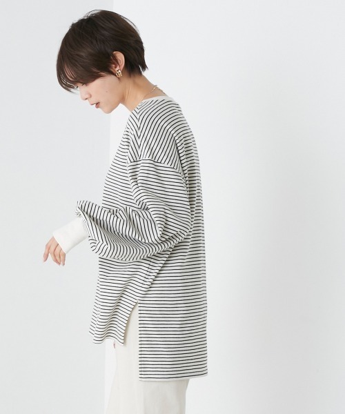 OMNES（オムネス）の「リブボリューム袖プルオーバー長袖（その他トップス・レディース・オレンジ/ホワイト系その他/アイボリー/ブラック/オリーブ・FREE）」の6枚目の写真