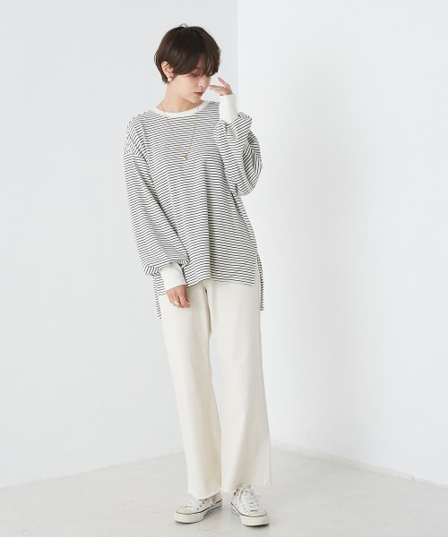 OMNES（オムネス）の「リブボリューム袖プルオーバー長袖（その他トップス・レディース・オレンジ/ホワイト系その他/アイボリー/ブラック/オリーブ・FREE）」の19枚目の写真