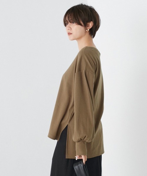 OMNES（オムネス）の「リブボリューム袖プルオーバー長袖（その他トップス・レディース・オレンジ/ホワイト系その他/アイボリー/ブラック/オリーブ・FREE）」の17枚目の写真