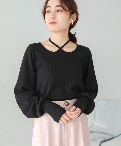 Bab(バブ)の「前後2WAYアシンメトリーカットソー(Tシャツ/カットソー・レディース・A/グリーン/ブラック/アイボリー・FREE)」の15枚目の写真