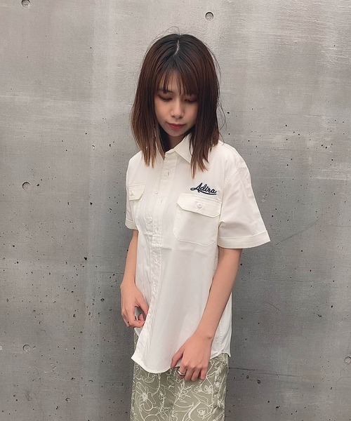 ADIRA（アディラ）の「T/Cワークシャツ（シャツ/ブラウス・レディース・ホワイト/ブラック・SMALL）」の6枚目の写真