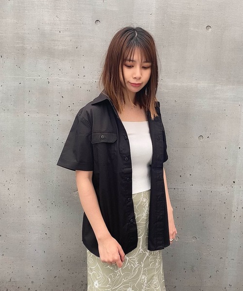 ADIRA（アディラ）の「T/Cワークシャツ（シャツ/ブラウス・レディース・ホワイト/ブラック・SMALL）」の7枚目の写真