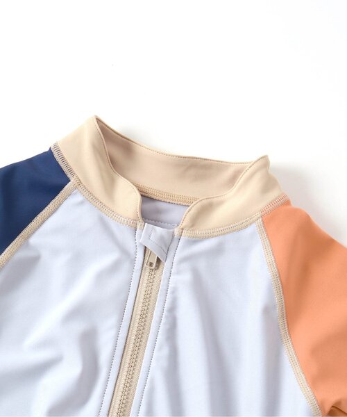 apres les cours(アプレレクール)の「【UVカット】バイカラー・ラッシュガード(ラッシュガード・キッズ・アイボリー/サックスブルー・100/130/90/110/80/140/120)」の16枚目の写真