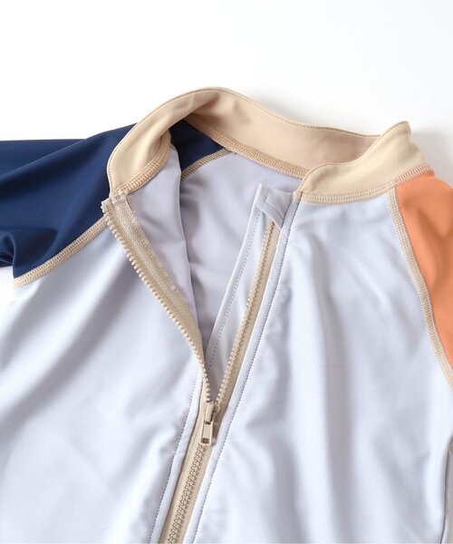 apres les cours(アプレレクール)の「【UVカット】バイカラー・ラッシュガード(ラッシュガード・キッズ・アイボリー/サックスブルー・100/130/90/110/80/140/120)」の10枚目の写真