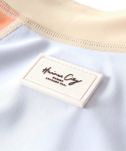 apres les cours(アプレレクール)の「【UVカット】バイカラー・ラッシュガード(ラッシュガード・キッズ・アイボリー/サックスブルー・100/130/90/110/80/140/120)」の8枚目の写真