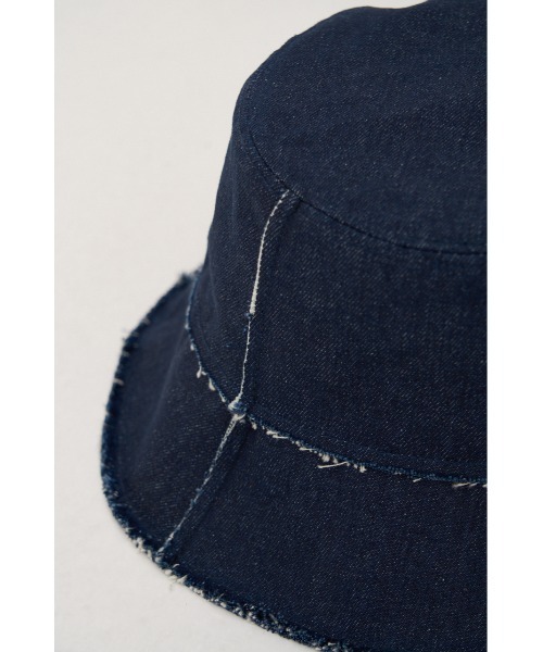 AZUL by moussy(アズールバイマウジー)の「CUT OFF DENIM BUCKET HAT/カットオフデニムバケットハット(ハット・レディース・ブラック/ブルー・FREE)」の10枚目の写真